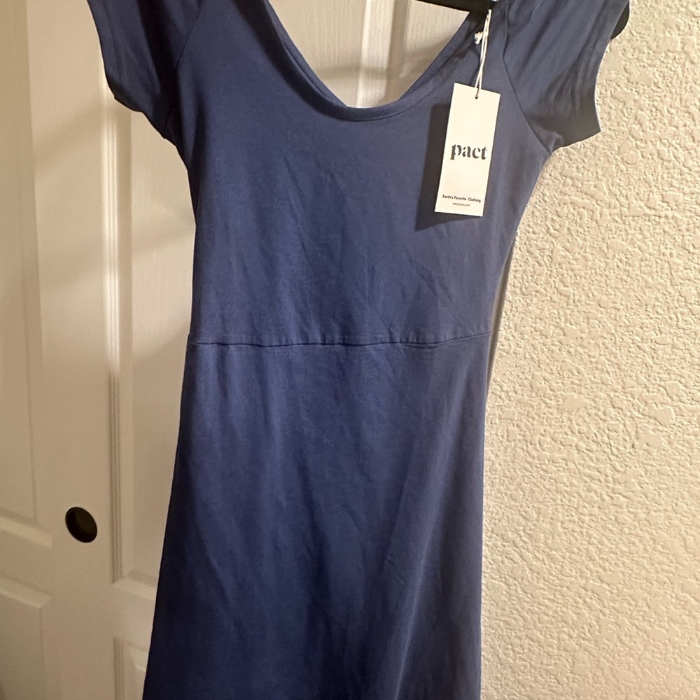Pact Navy Short Sleeve MiniDress